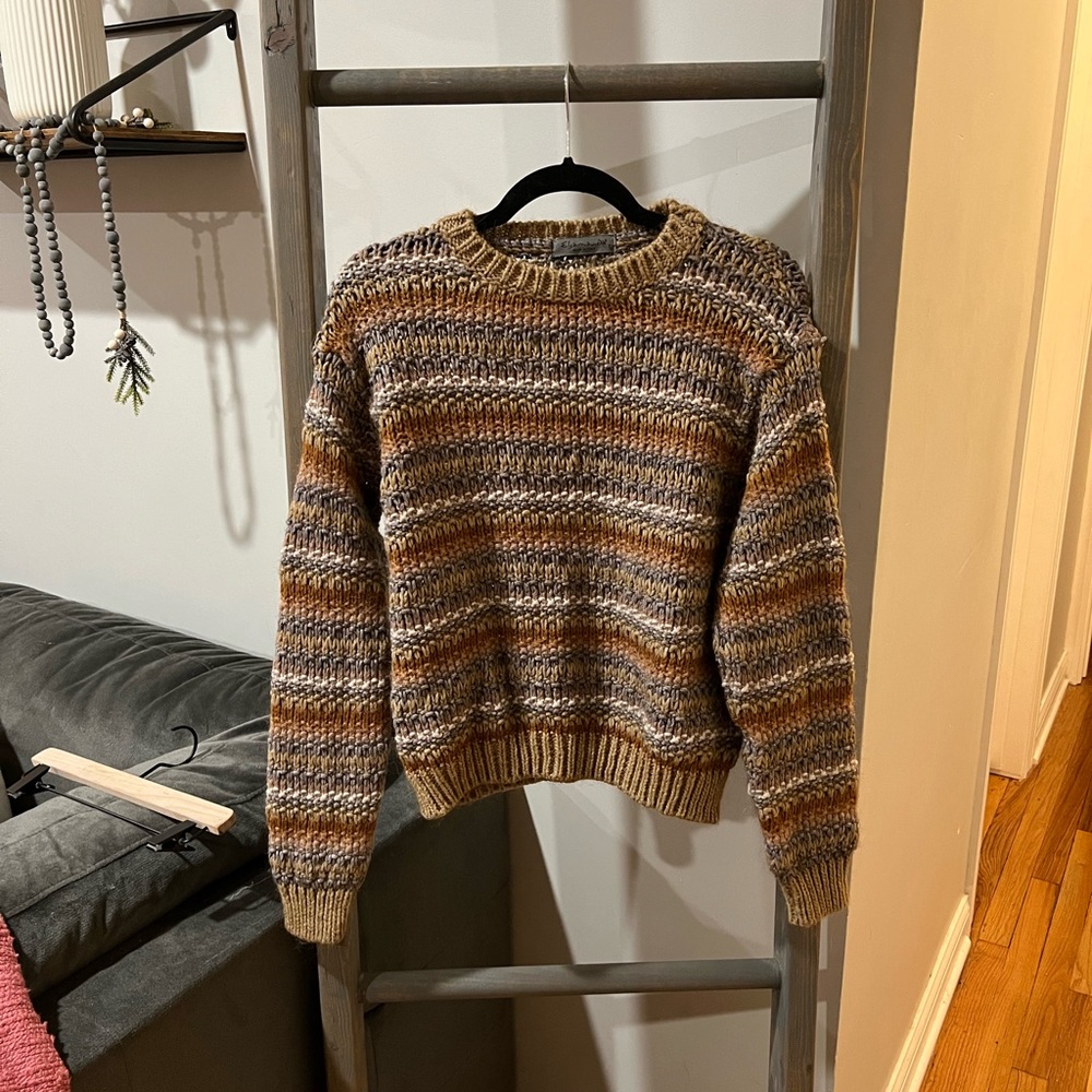 Anthropologie Elsamanda Chunky Knit Boho Sweater Made in Italy Women's L